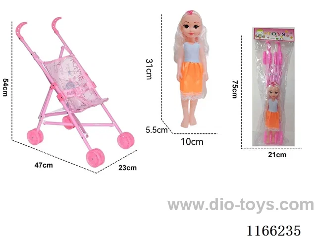 Baby stroller with doll