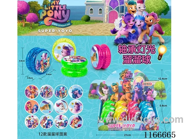 Pony Paulie bearing lighted yo-yo 12PCS (pattern random mix)