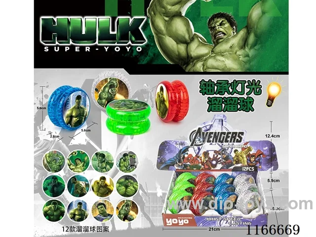 Hulk bearing light yo-yo 12PCS (pattern random mix)