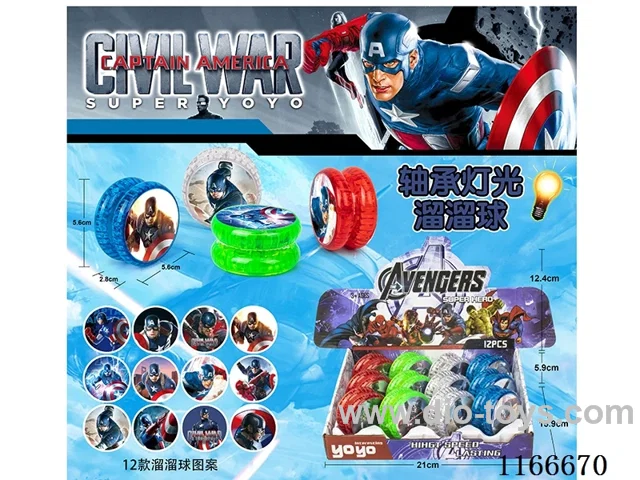 Team America bearing light yo-yo 12PCS (pattern random mix)