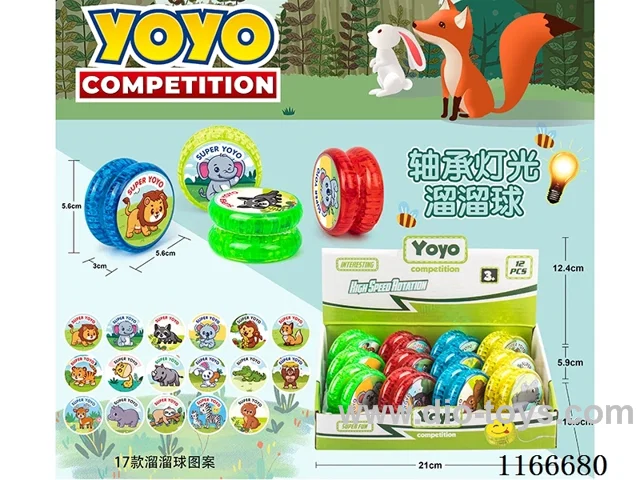 Animal Bearing Lighted Yoyo 12PCS (Pattern Random Mix)