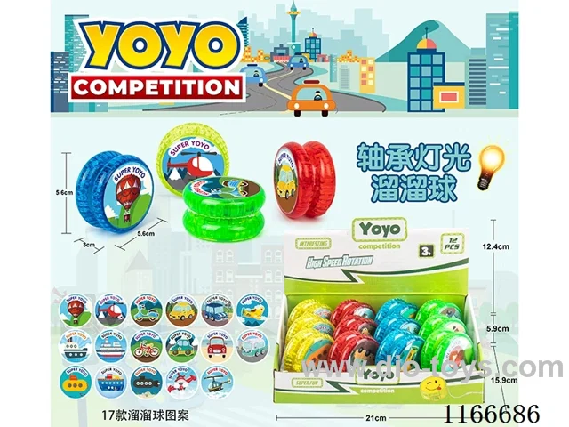 Vehicle Bearing Lighted Yoyo 12PCS (Patterns Mixed Randomly)