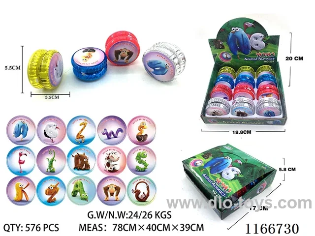 Three-dimensional letters lighted clutch yo-yo