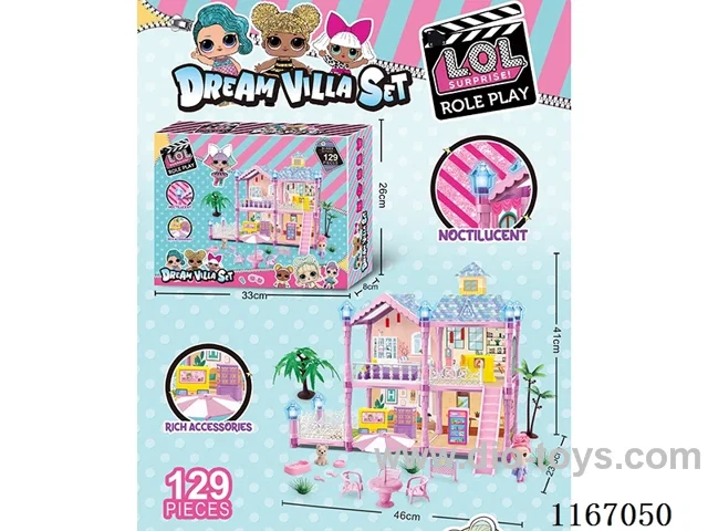 Glow-in-the-dark DIY Villa Play House Castle Set 129PCS