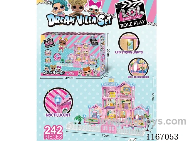 Glow-in-the-dark DIY Villa Playhouse Castle Set 242PCS