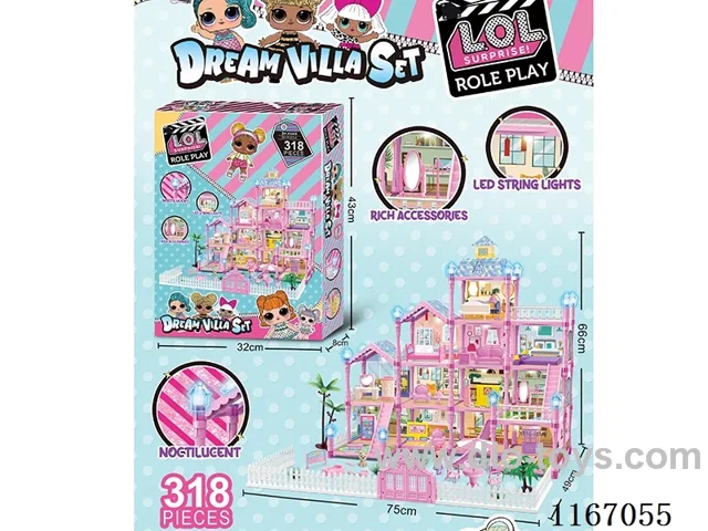 Glow-in-the-dark DIY Villa Playhouse Castle Set 318PCS