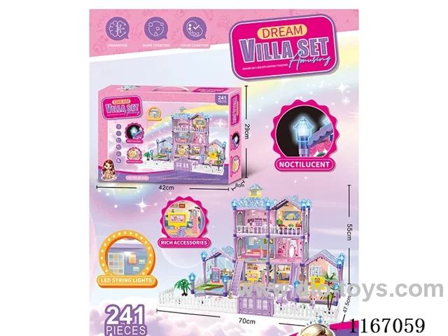 Glow-in-the-dark DIY Villa Playhouse Castle Set 241PCS