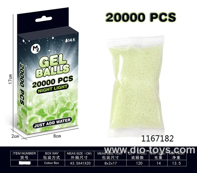 2000pcs luminous gel bullet in color box