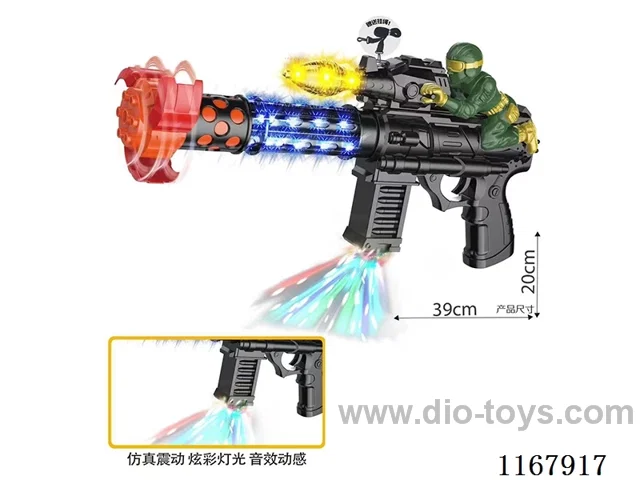 Black B/O Gun with Soldier, Lights, Gunfire, Action