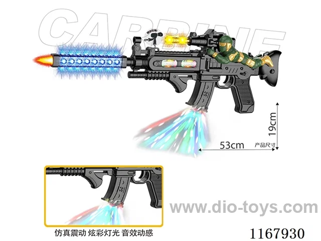 Black B/O Gun with Soldier, Lights, Gunshots, Action