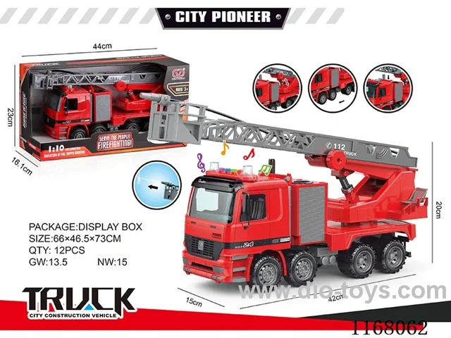Lighted inertia sprinkler fire truck (4 keys)