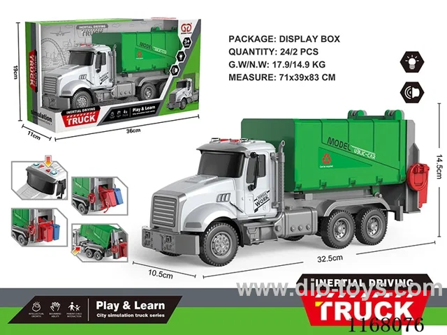 Inertia Acoustic Dump Truck (Pearl White) with 2 Bins