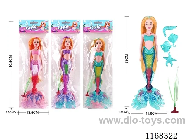 33.5CM Lighted Mermaid + 4 Animals + Seaweed (3 Colours Mixed) 2*AG13 included