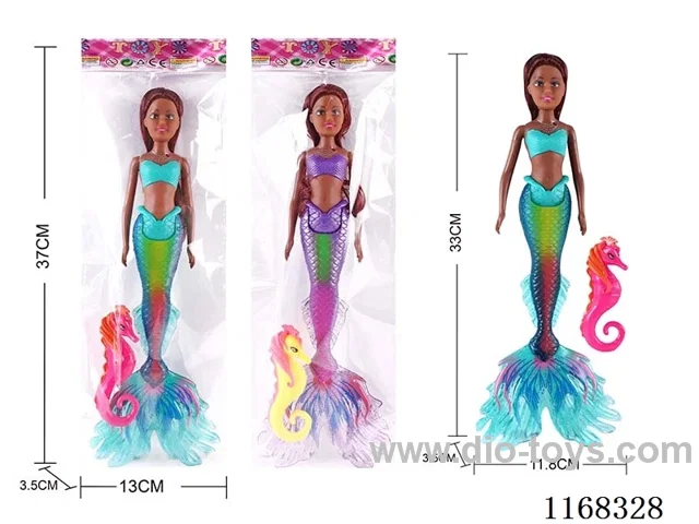 33.5CM Lighted Mermaid + Seahorse (2 Colours Mixed) 2*AG13 included