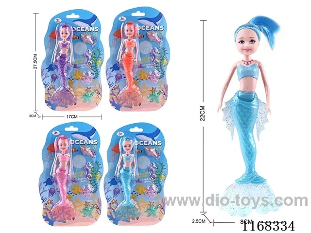 21.5cm Little Kylie Lighted Mermaid Doll + 4 Undersea Accessories 4 Colours Mixed Pack