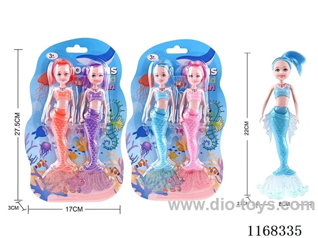 Two 21.5cm Little Kylie Lights Mermaid Dolls 2 Colours Mixed Pack