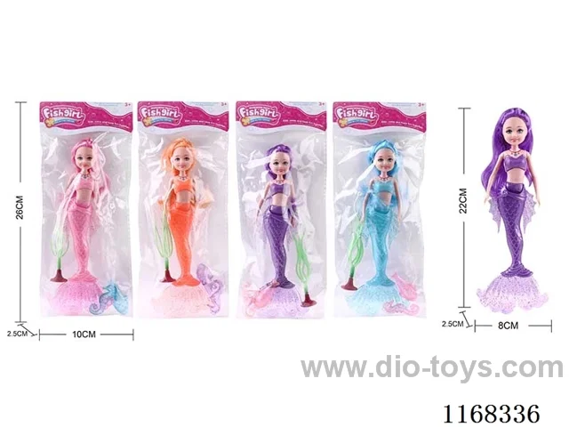 21.5cm Little Kylie Lights Mermaid Doll +2 undersea accessories + seaweed 4 colours mixed