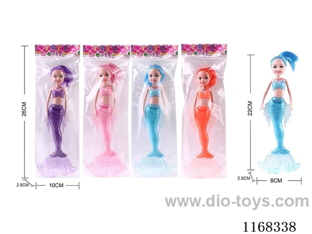 21.5cm Small Kylie Lights Mermaid Doll 4 Colours Mixed Pack