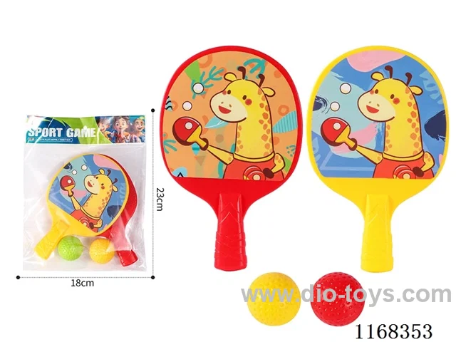 Cartoon large table tennis bat with 2 balls