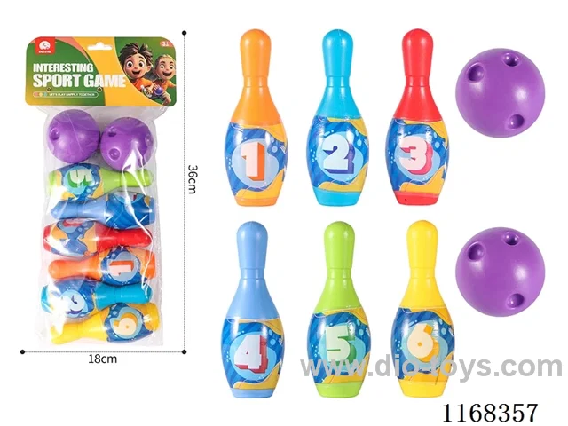 14CM Cartoon Bowling Balls 6pcs+2balls