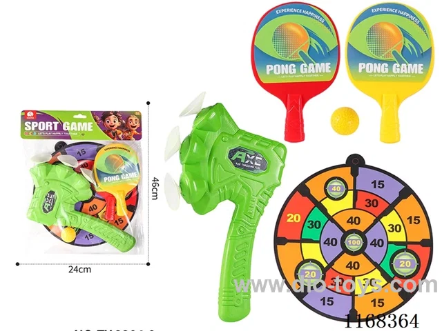 Suction cup axe target + big table tennis paddle