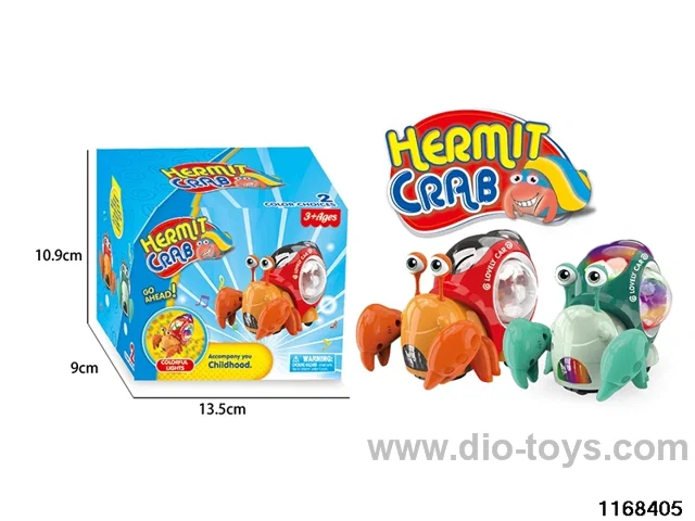 Electric universal lighted musical hermit crab