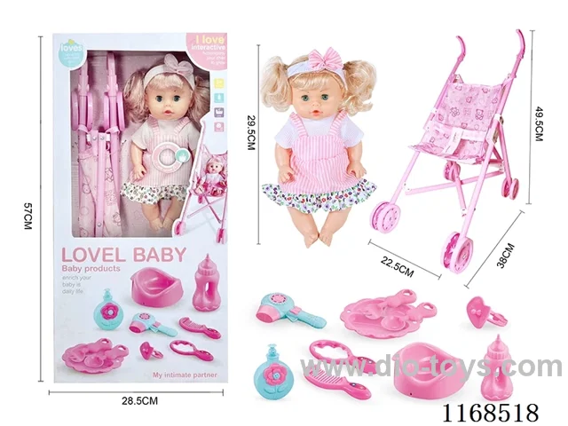 29.5cm doll + stroller + drinking and peeing + 4 IC sounds 10PCS(including 3*AG13)