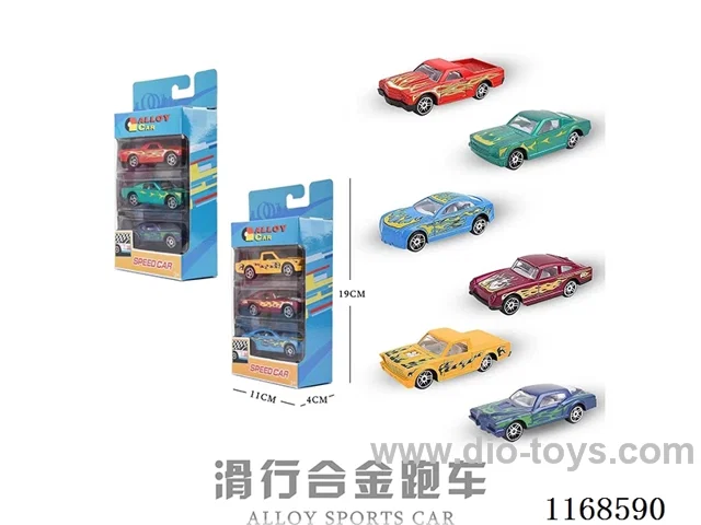 free wheel alloy car 3PCS