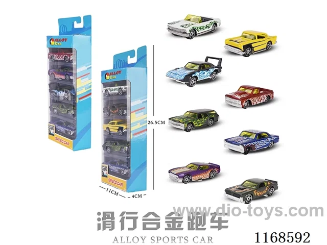 free wheel alloy car 5PCS