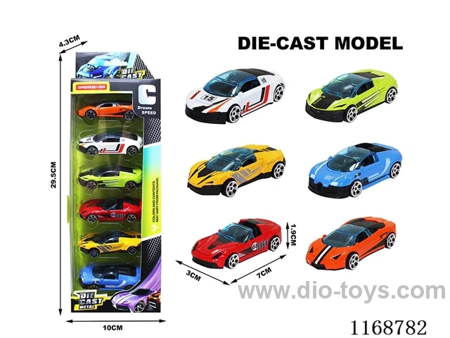 free wheel alloy cars 6PCS