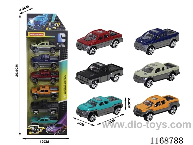 free wheel alloy cars 6PCS