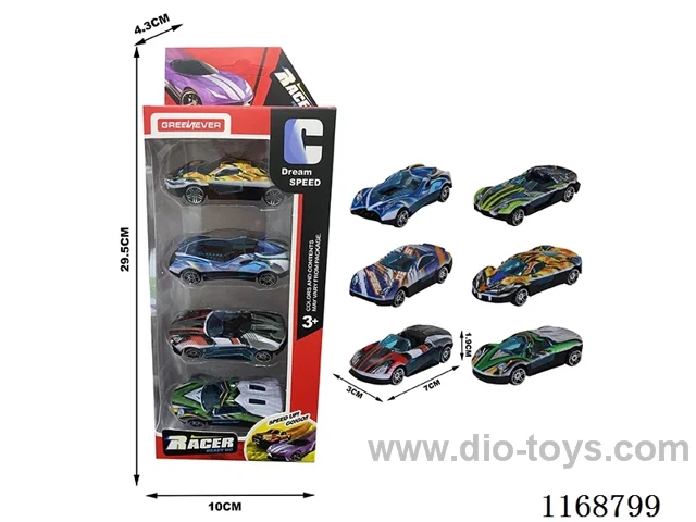 6 types of free wheel cars 4PCS