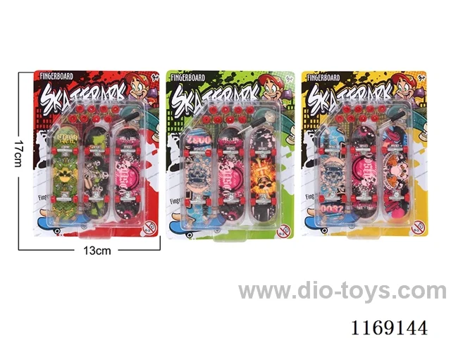 Finger skateboard - Alloy base 3PCS (base graffiti pattern randomly mixed)