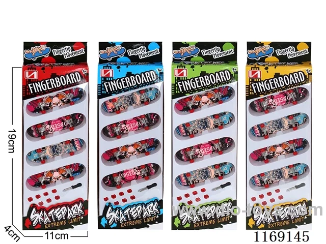 Finger skateboard - Alloy base 4PCS (base graffiti pattern randomly mixed)