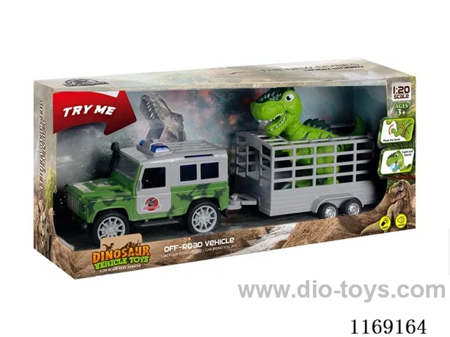 1:20 Inertia Jeep Dinosaur trailer (car with sound and light, dinosaur with sound and light)