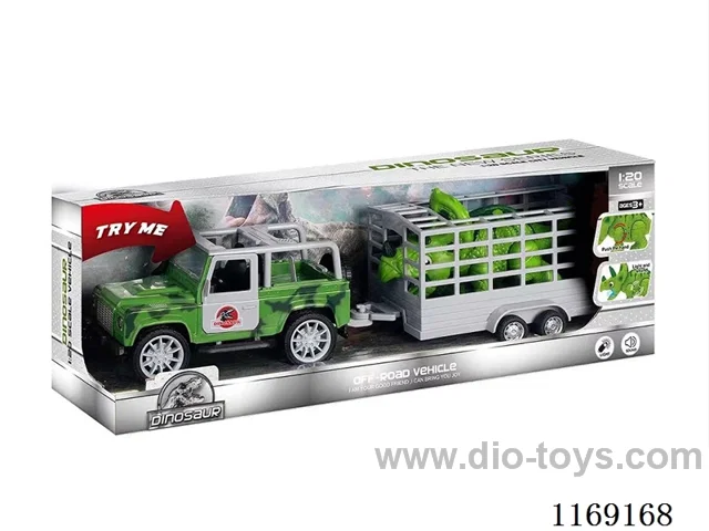 1:20 Inertia Jeep frame dinosaur trailer (car with sound and light, dinosaur with sound and light)