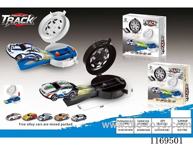 Ejection metal car with tires
