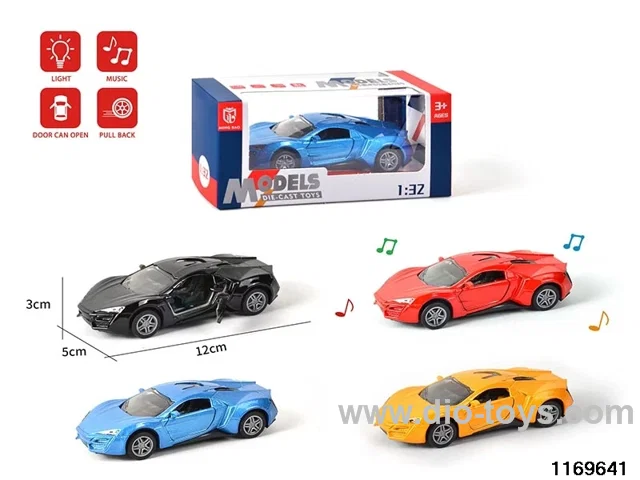 1:32 alloy pull back car W L/M