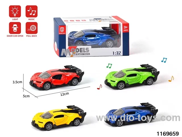 1:32 alloy pull back car W L/M