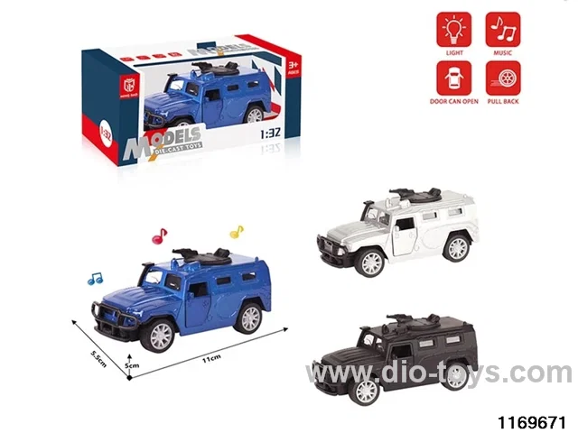1:32 alloy pull back car W L/M