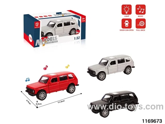 1:32 alloy pull back car W L/M