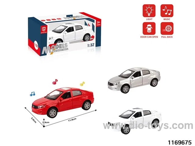 1:32 alloy pull back car W L/M