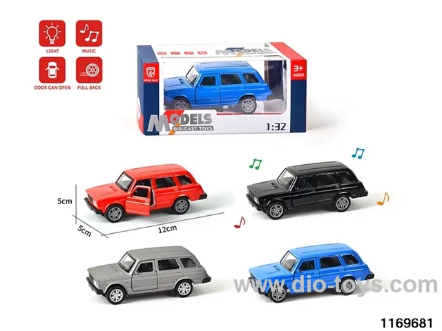 1:32 alloy pull back car W L/M