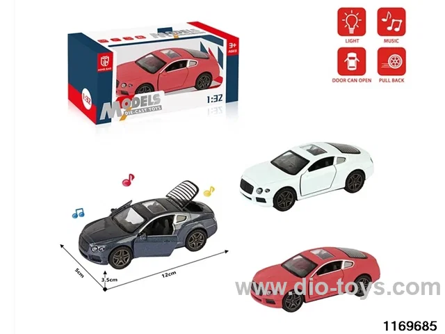 1:32 alloy pull back car W L/M