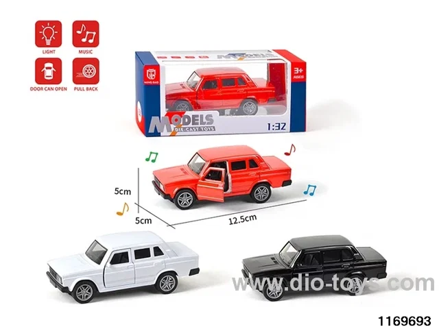 1:32 alloy pull back car W L/M