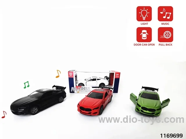 1:32 alloy pull back car W L/M
