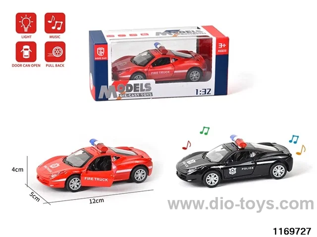 1:32 alloy pull back car W L/M