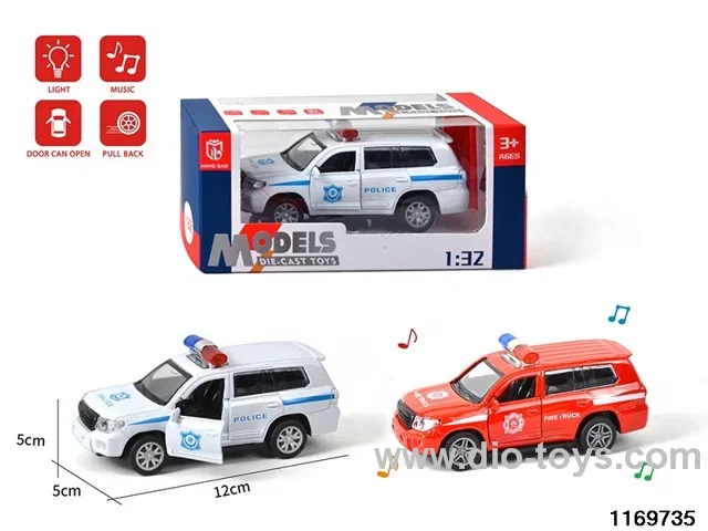 1:32 alloy pull back car W L/M