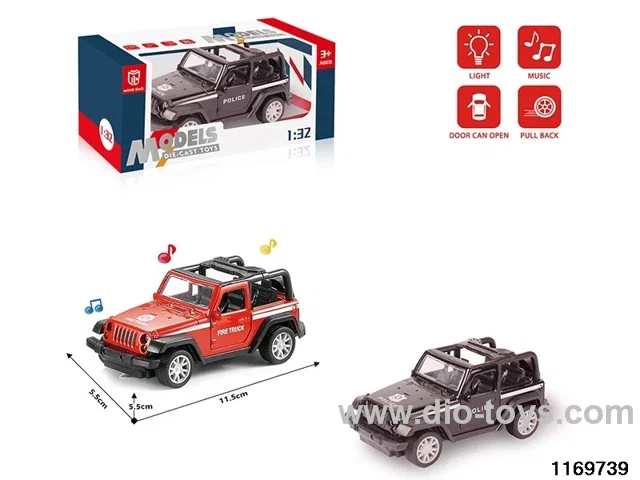 1:32 alloy pull back car W L/M