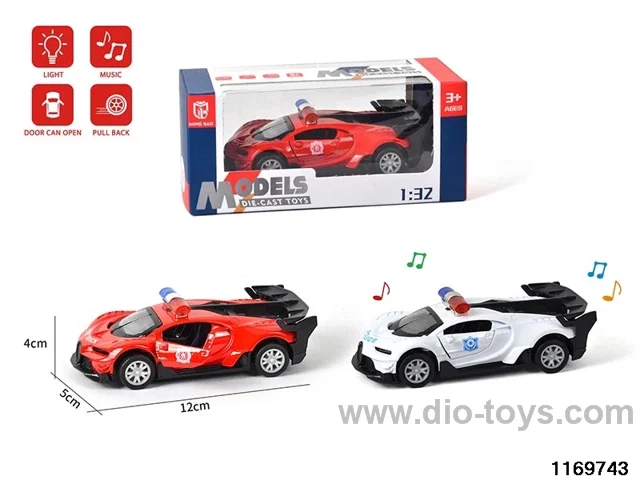 1:32 alloy pull back car W L/M